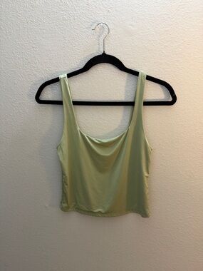 Sage Green Cowl Neck Crop Tank Top Size L